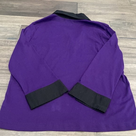 Purple & Black 3/4 Polo Shirt RALPH LAUREN shirt XL - Picture 3 of 7
